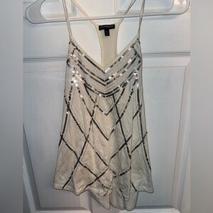 Express White sequin tank Top from June 2009